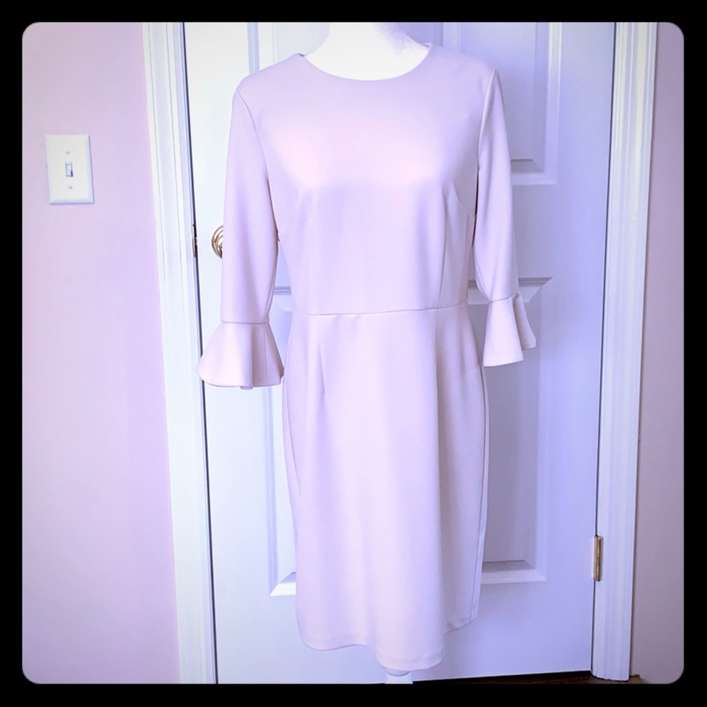 Cream-colored 3/4 length dress